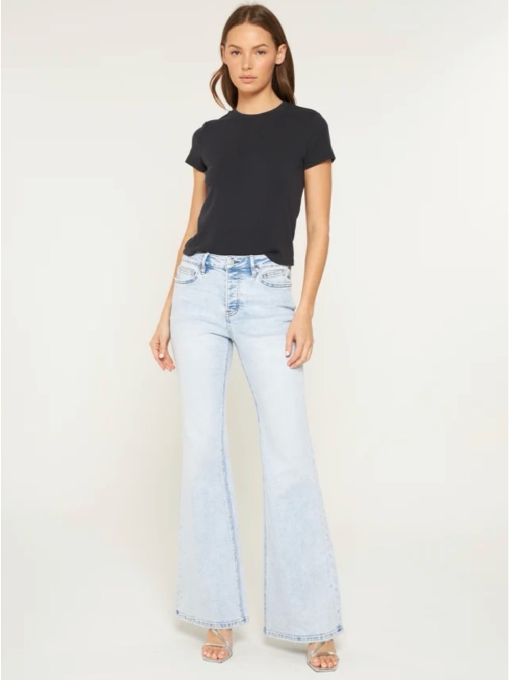 Mica Los Angeles Light Wash Flare Jeans - Pale Blue Women’s Denim Size 26